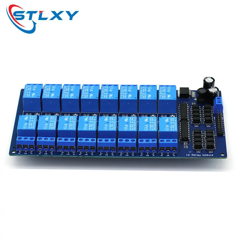 16 Channel Relay Shield Module DC 5V 12V 24V with Optocoupler LM2576 Microcontrollers Interface Power Relay For Arduino DIY Kit