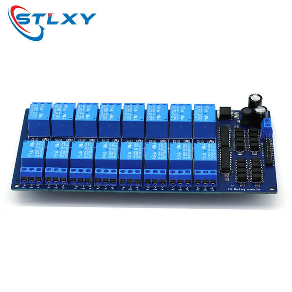 16 Channel Relay Shield Module DC 5V 12V 24V with Optocoupler LM2576 Microcontrollers Interface Power Relay For Arduino DIY Kit