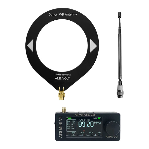 AMNVOLT V4 ATS MINI Radio with Headphone Amplifier LSB USB Transistor Pocket Radios Si4732 DSP Radio for Indoor Outdoor