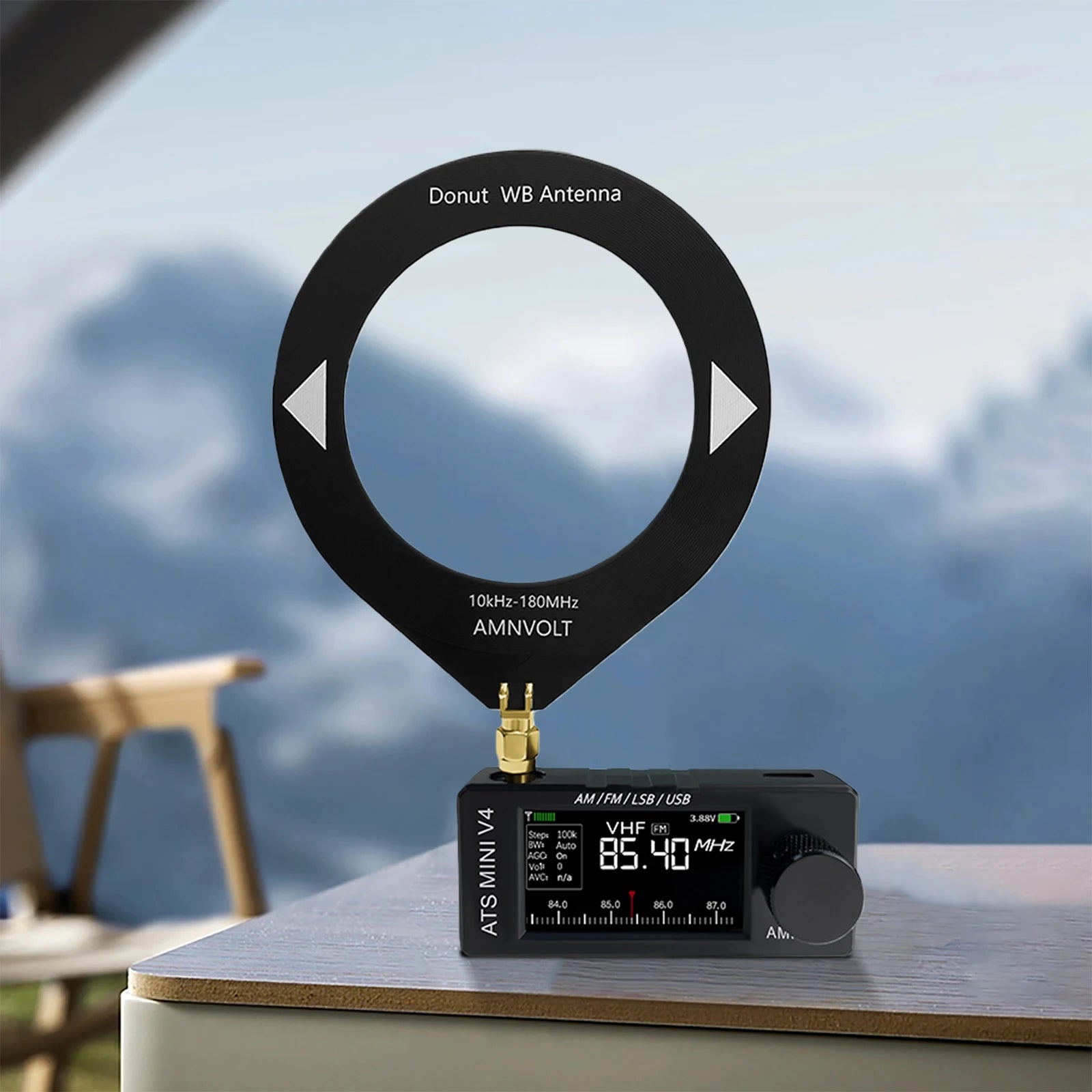 AMNVOLT V4 ATS MINI Radio with Headphone Amplifier LSB USB Transistor Pocket Radios Si4732 DSP Radio for Indoor Outdoor