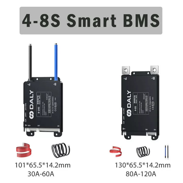 Daly Smart BMS 4S 6S 8S 12S 13S 14S 16S 17S 20S 24S Bluetooth BMS 30A 40A 60A 80A 100A 120A 150A 200A Batería de iones de litio Lifepo4 LTO