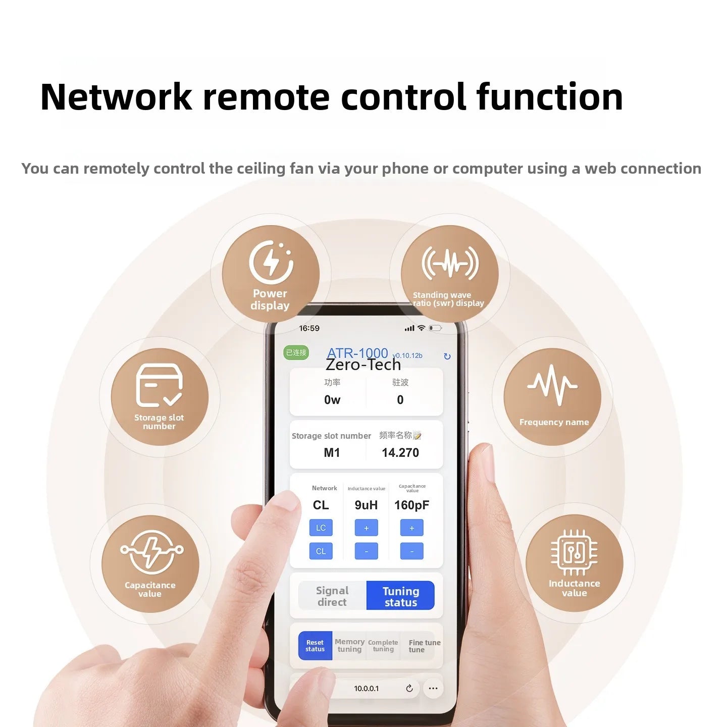 Sintonizador de antena automático ATR-1000 de 1000 W, 1,8-30 MHz, para radio HF de onda corta con control remoto inteligente WIFI para YAESU, ICOM y Kenwood.