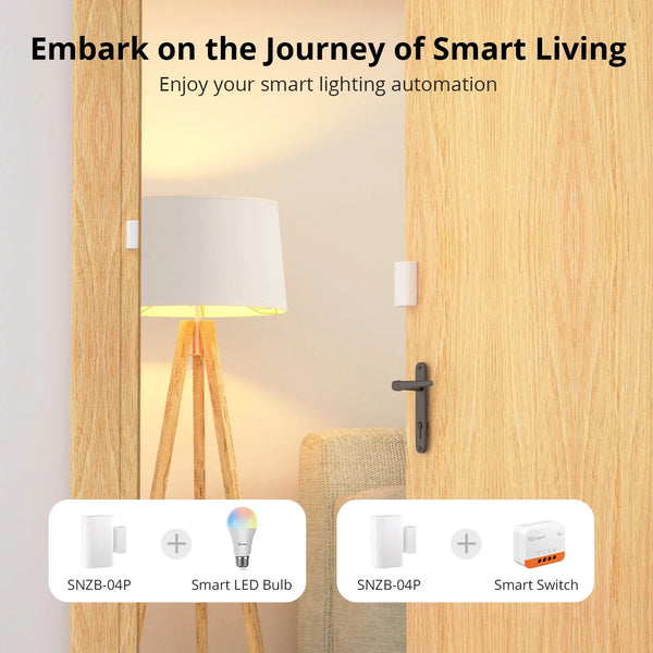 Anti-Theft Alarm Zigbee Door and Window Sensor SONOFF SNZB-04P Notification Local Scene Alexa Home Security Zigbee Hub Needed