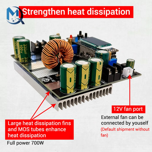 ZK-SJ30 700W High Power Auto Boost Power Module Synchronous Rectifier 30A Solar Charging MPPT