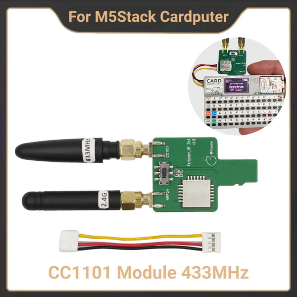 433MHz CC1101 NRF24 2-in-1 RF Module Development board for M5Stack Cardputer, Plug-and-Play Grove Port, Supports Bruce Firmware