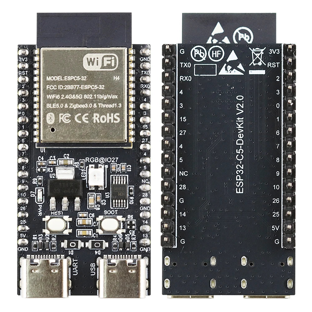 ESP32-C5-DevKitC-1 Development Board Dual-frequency 2.4G 5GHz WiFi Module with Pin N4 ESP32 C5 4MB Flash WIFI 6 CH340 30PIN