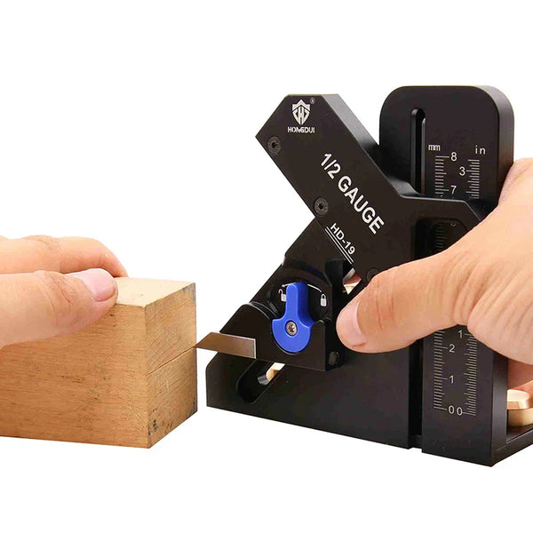 HONGDUI 1/2 Gauge 1/2 Fit Finder Height Gauge Measuring Tool Center Finder Woodworking Measure Marker Precision Automatically