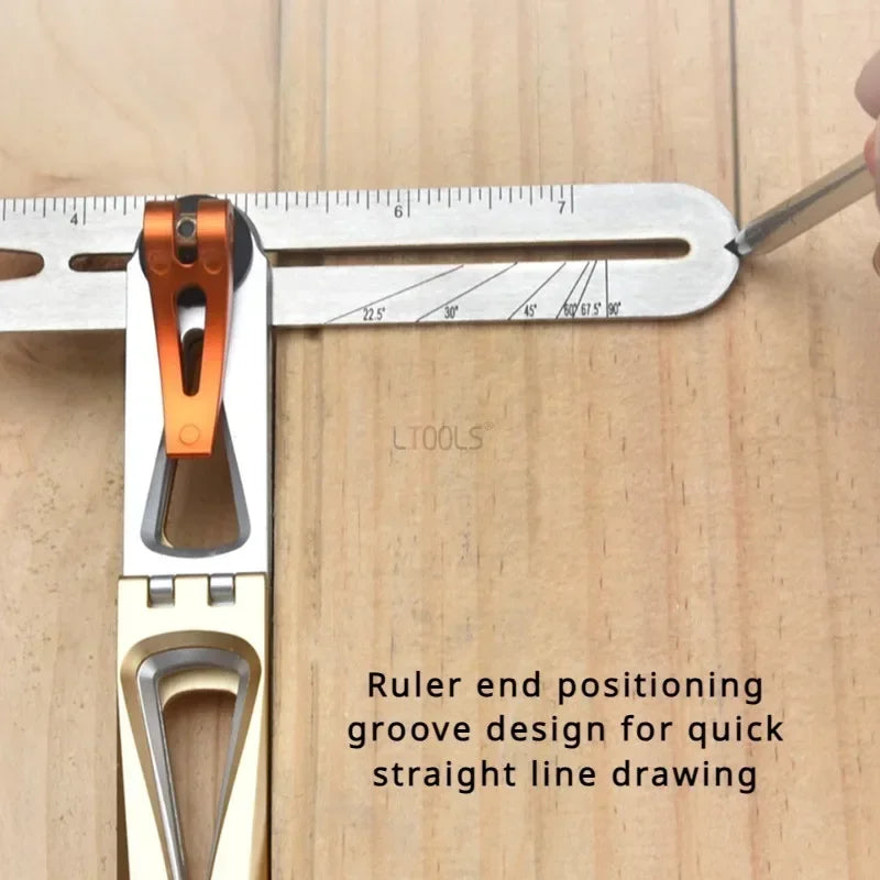 Movable Angle Ruler 90/45 Degree Combination Folding Scriber Tool 8:1/6:1 Dovetail Tenon Gauge Carpentry Precision Marking Gauge