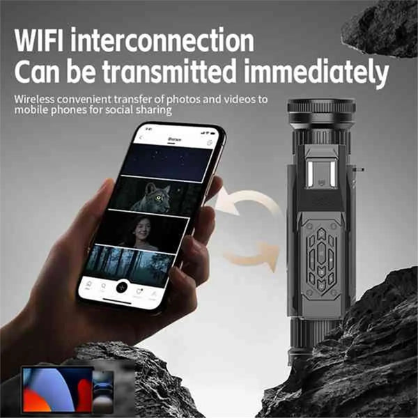 D12 4K digitális éjjellátó monokuláris 28X infravörös éjjellátó szemüveg 68MP digitális zoom Wifi teleszkóp kempingezéshez