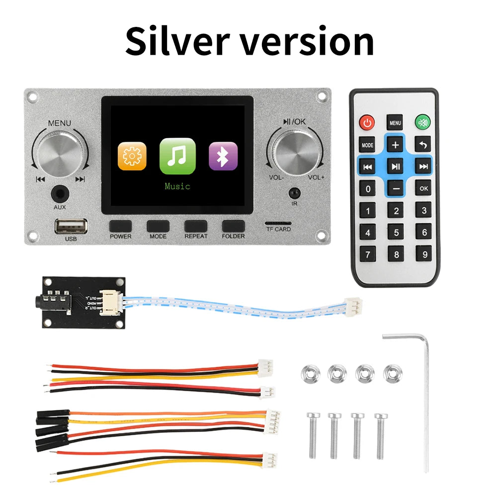 Amplificador TFT de 2,8 pulgadas, Bluetooth, DC 4,5-5,0 V, 5 W, placa decodificadora MP3, audio para coche, USB, TF, módulo de radio FM, reproductor MP3 con pantalla a color