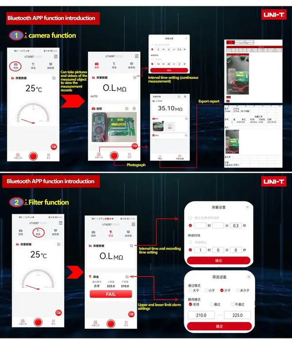 UNI-T UT60S UT60BT Digital Smart Multimeter 1000V AC DC Voltmeter Ammeter True RMS Frequency Meter Capacitor Temperature Tester