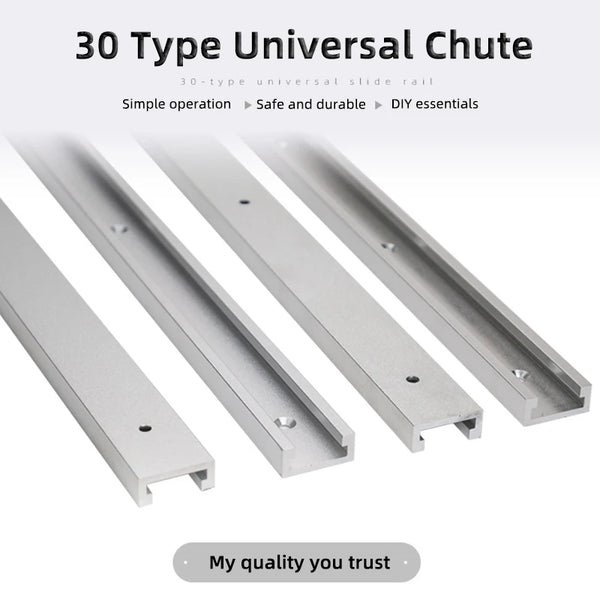 30 Type T Track T-slot Miter Track Woodworking Tool 100-800mm Chute Aluminium Alloy Guide Rail for Table Saw Workbench DIY Tools