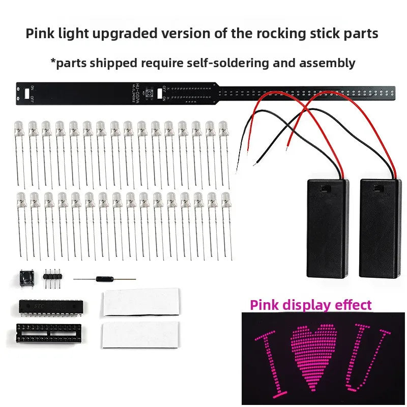 Shake Stick ElectronicDIYKit 32BitLEDFlashing light51Single-chip Microcomputer Production Board Soldering Practice Kit
