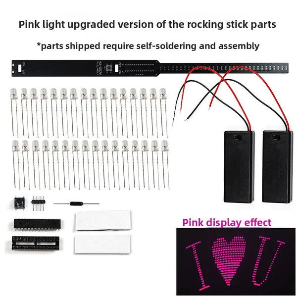 Shake Stick ElectronicDIYKit 32BitLEDFlashing light51Single-chip Microcomputer Production Board Soldering Practice Kit