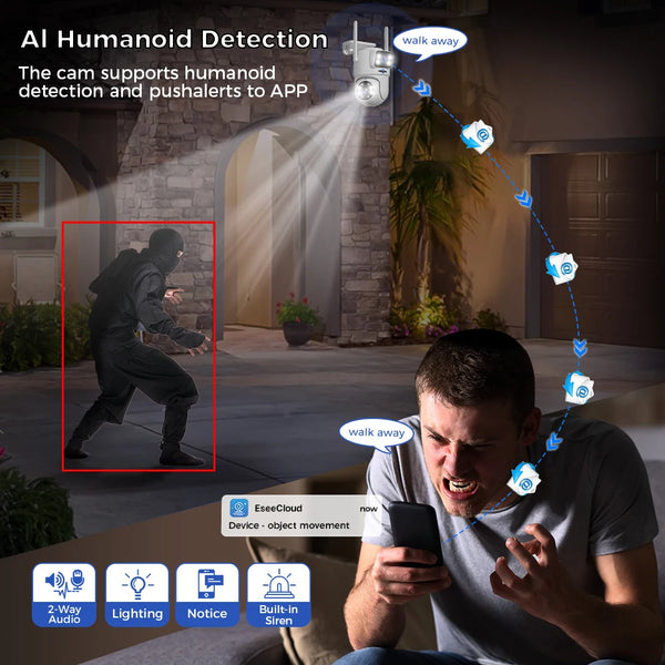 Hiseeu 16CH NVR Dual Lens Wireless CCTV Surveillance Kit Human Detection Night Vision P2P 3K 6MP IP Cameras Security System