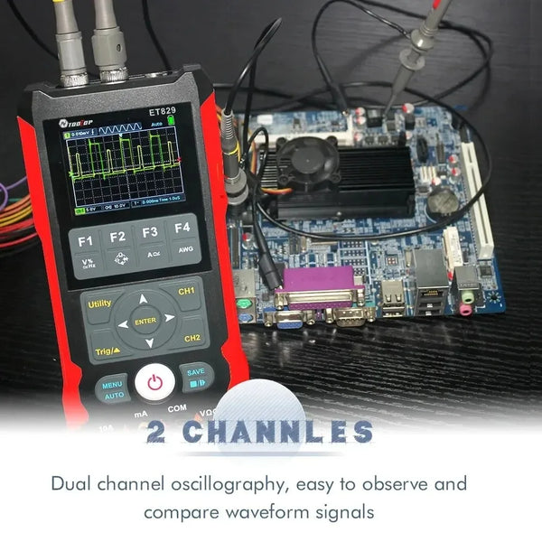 TOOLTOP ET829 2 Channel 250MSa/s 80MHz Digital Storage Osclloscope Multimeter Signal Generator 3 in 1 Multifunction Oscilloscope