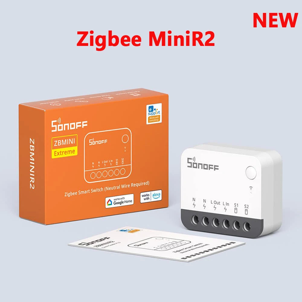 SONOFF Zbminir2 Extreme Zigbee Smart Switch Smart Home DIY Switch Module ZBMini External Switch Control Via eWelink APP Alexa