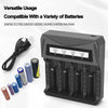 Intelligent LCD Battery USB Charger - 1/2/4 Slots for 18650 4.2V Li-ion & 1.2V Ni-MH AA/AAA Rechargeable Batteries