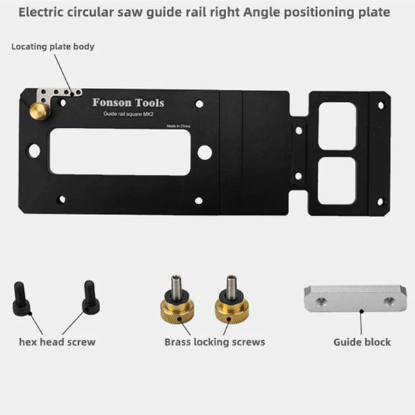 Circular Saw Track Saw Square Guide Rail Clamp 90 Angle Stop Right Angle Position Plate for Festool & Makita Rail Accessory Tool