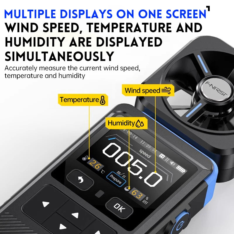 FNIRSI FAM-02 3 in 1 High Accuracy Anemometer Thermometer Handheld Professional Anemometer Wind Speed Measuring Instruments
