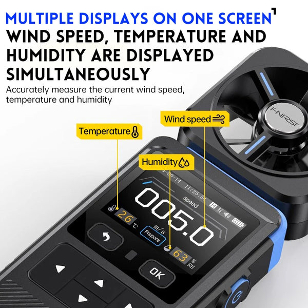 FNIRSI FAM-02 3 in 1 High Accuracy Anemometer Thermometer Handheld Professional Anemometer Wind Speed Measuring Instruments