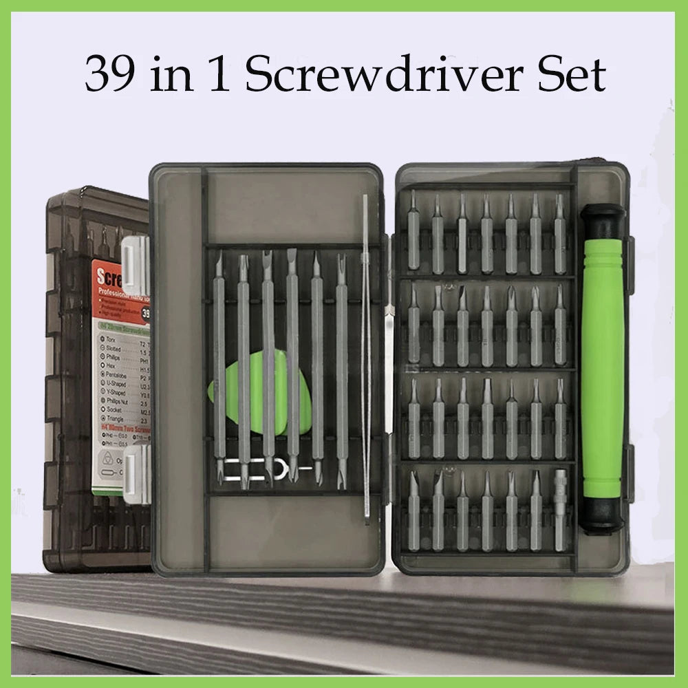 39 in1 Precision Screwdriver Set Manual Small Magnetic Bits for Eyeglasses Electronics Watches Phones LaptopsCameras Repair Kit