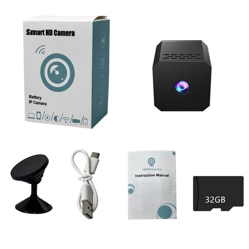 Mini 4K WiFi Camera Remote Monitor Motion Detection Night Vision Long Battery Security Alert Indoor Outdoor Home Security Camera