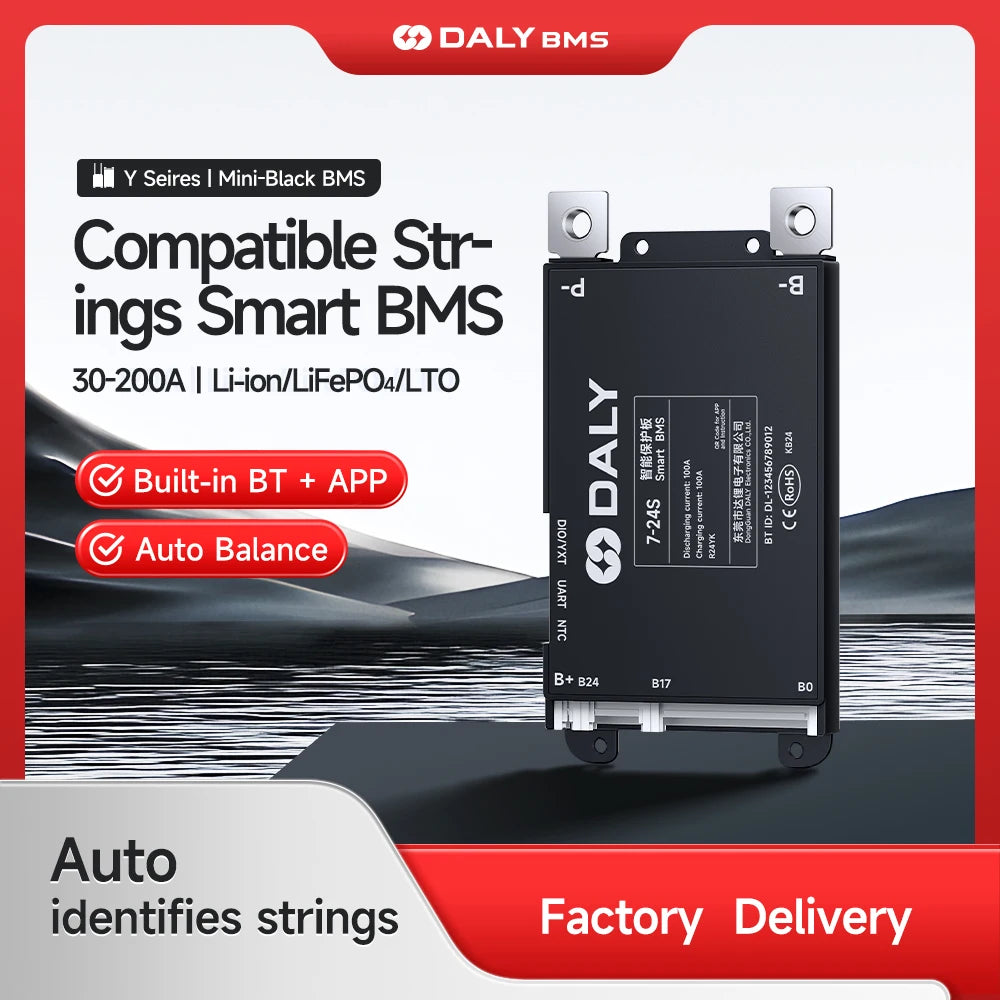 Daly Smart BMS 4S 6S 8S 12S 13S 14S 16S 17S 20S 24S Bluetooth BMS 30A 40A 60A 80A 100A 120A 150A 200A Batería de iones de litio Lifepo4 LTO