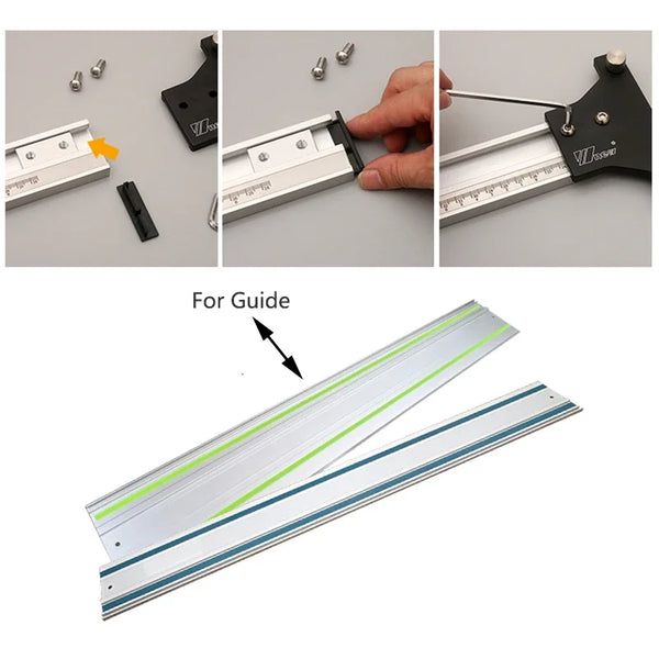 Woodworking Parallel Rail System Fixed Rail Bracket Aluminum Alloy Circular SawTrack Set Tools for Track Saw Makita / Festool