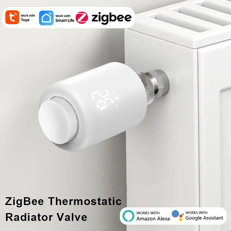 Tuya ZigBee Radiator Actuator Thermostat Smart TRV Thermostatic Radiator Valve Temperature Controller Support Alexa Google Home