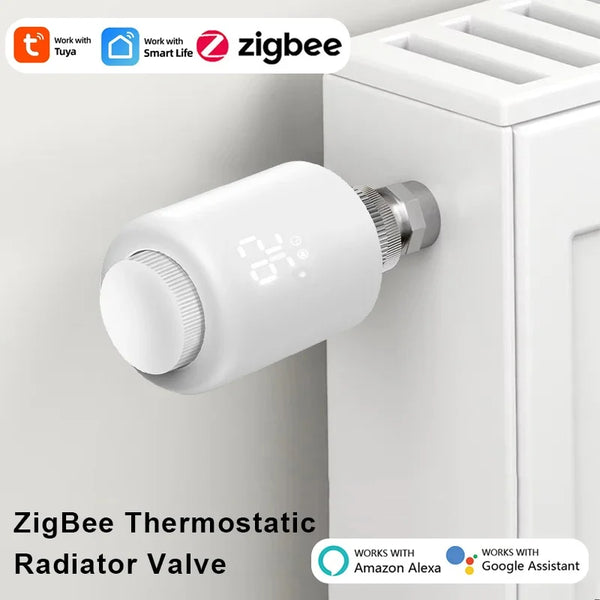 Tuya ZigBee Radiator Actuator Thermostat Smart TRV Thermostatic Radiator Valve Temperature Controller Support Alexa Google Home