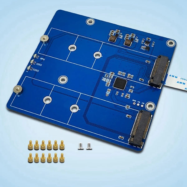 Expansion Board Module For Raspberry Pi 5 PCIE M.2 Dual SSD Expansion Board NVME Protocol Portable Module