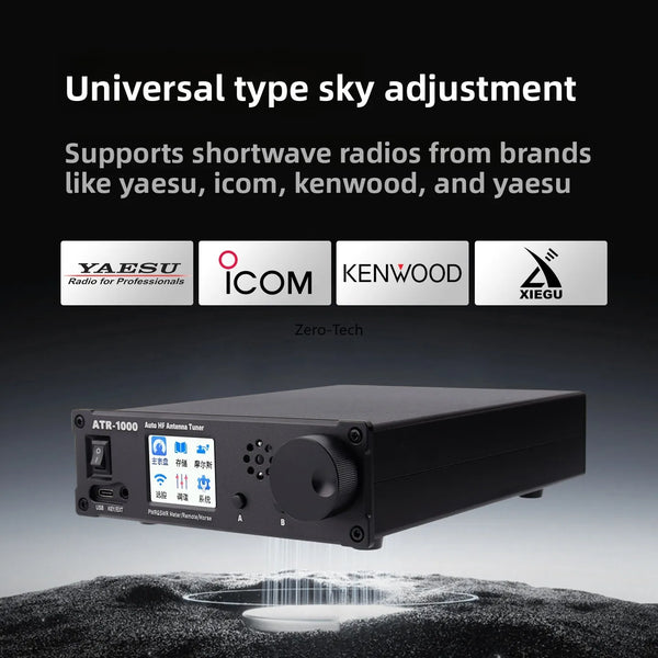 Sintonizador de antena automático ATR-1000 de 1000 W, 1,8-30 MHz, para radio HF de onda corta con control remoto inteligente WIFI para YAESU, ICOM y Kenwood.