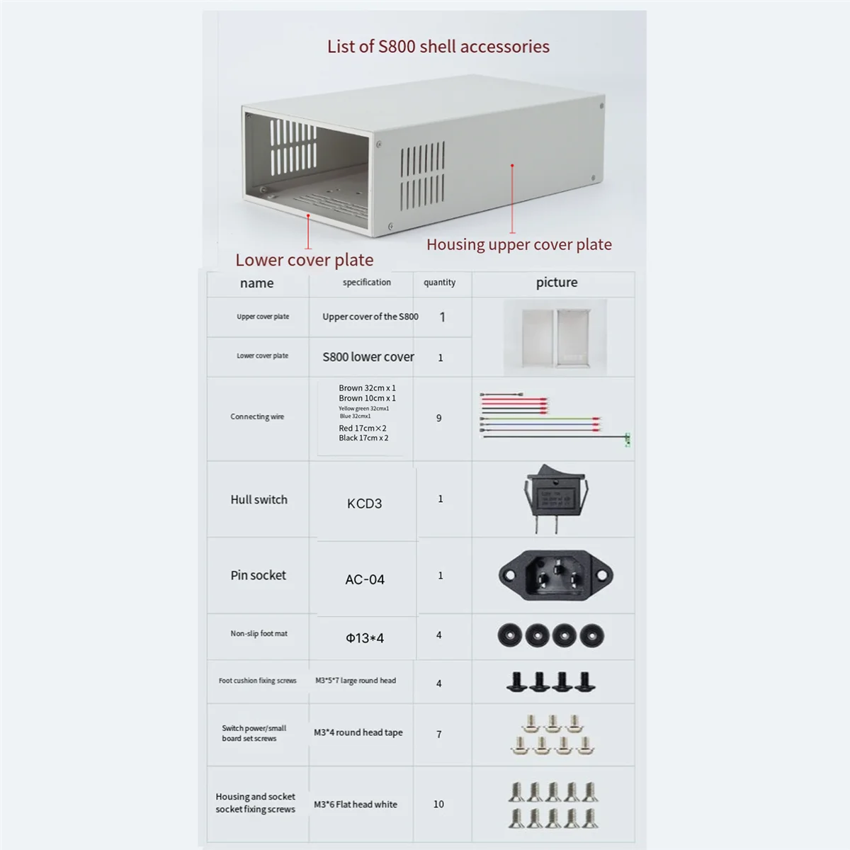 NUEVO Y CALIENTE RD RD6012 RD6018 Fuente de alimentación conmutada 65V 800W Fuente de alimentación digital Carcasa S800 para kit convertidor de voltaje de carcasa de hierro