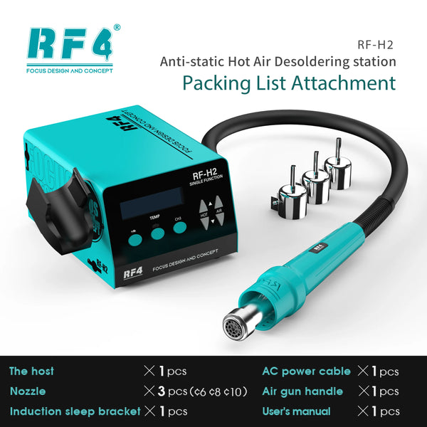 RF4 New1000W Fast Desoldering Hot Air Gun Soldering Station Digital Display Intelligent BGA Rework Station To PCB Chip Repair H2