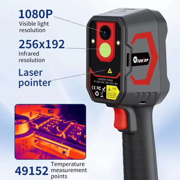 TOOLTOP ET693C Infrared & 1080P Visible Camera 2in1 Thermal Camera 256*192 Handheld Thermal Imager 512x384 SUPER IR Thermography