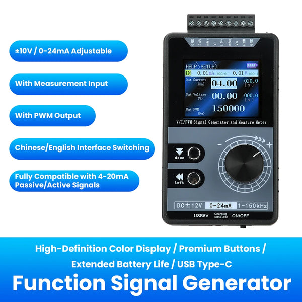 High-Precision Handheld PWM Pulse Signal Generator 0-20mA 4-20mA 0-10V Current Voltage detail image 2
