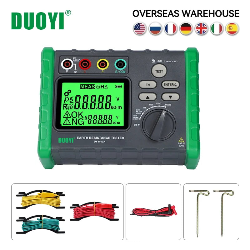 Duoyi 4100A Digital Ground Resistance Test Lightning Protection Detection Measuring detail image 2
