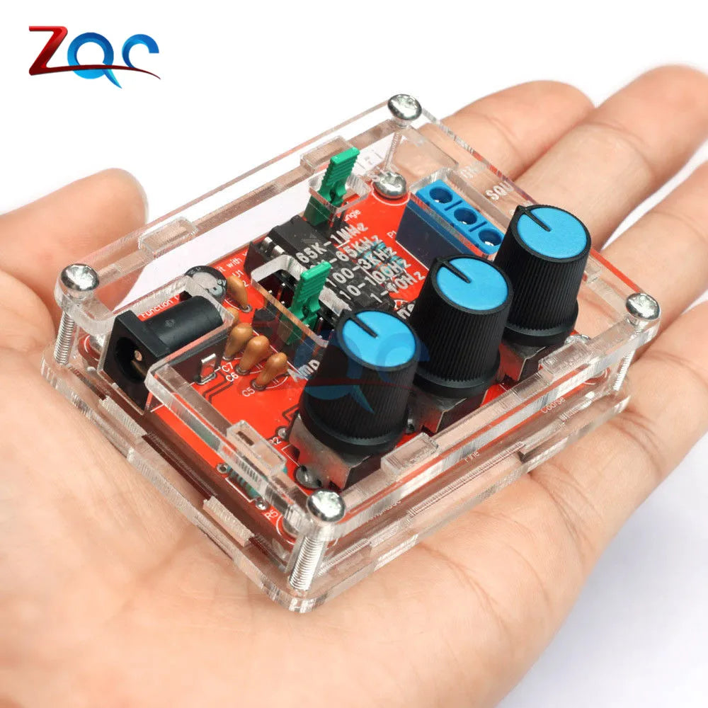 Kit fai da te generatore di segnale funzionale XR2206 da 1Hz a 1MHz, uscita sinusoidale/triangolare/quadra, frequenza e ampiezza regolabili.