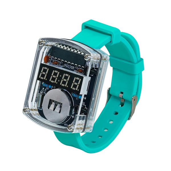 Kit fai da te per orologio elettronico, display digitale a tubo LED, microcontrollore, assemblaggio di circuiti stampati, pratica di saldatura creativa.