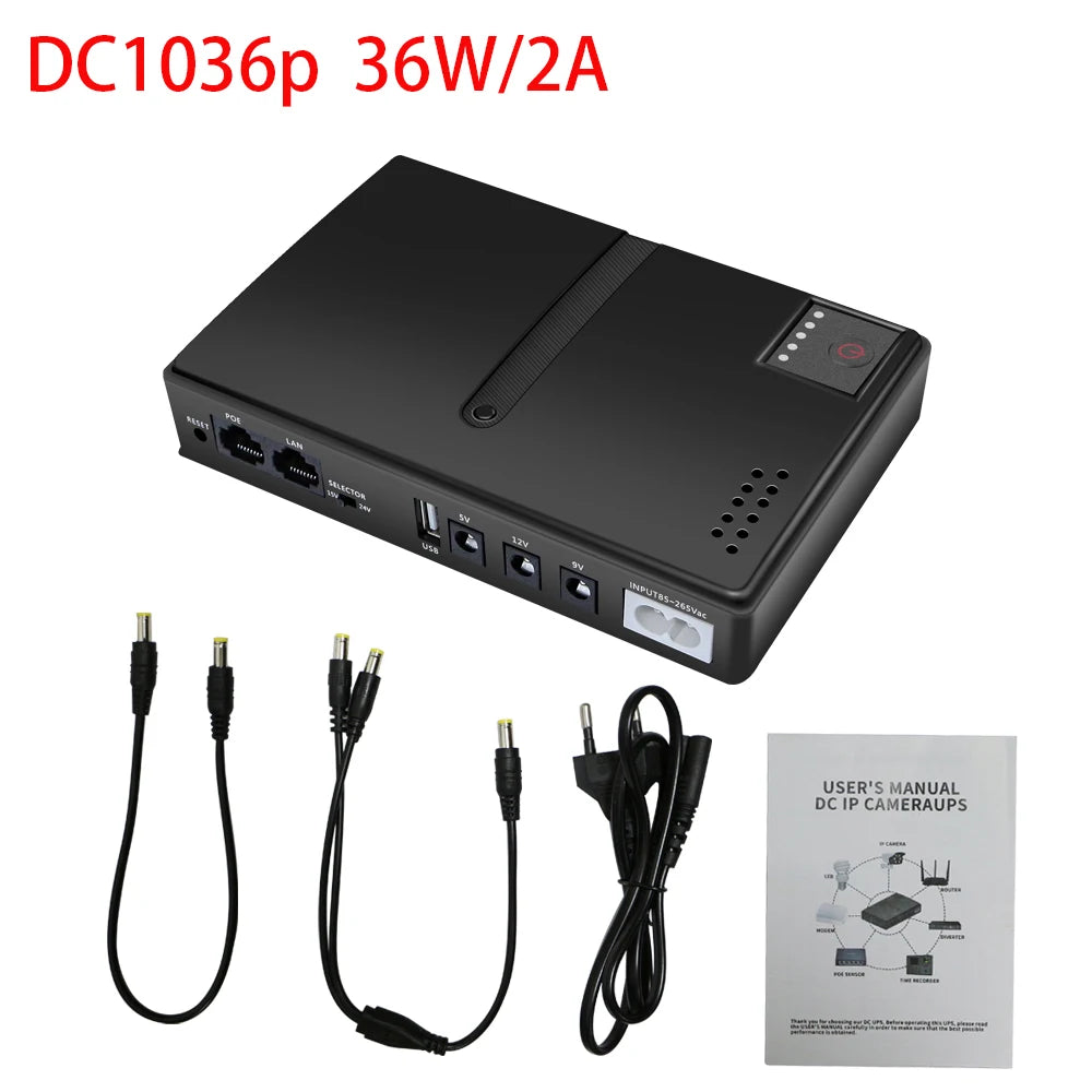 DC1018p UPS For Router Mini UPS Uninterrupted Power Supply DC1018p 10400mAh Lithium Ion Backup Battery