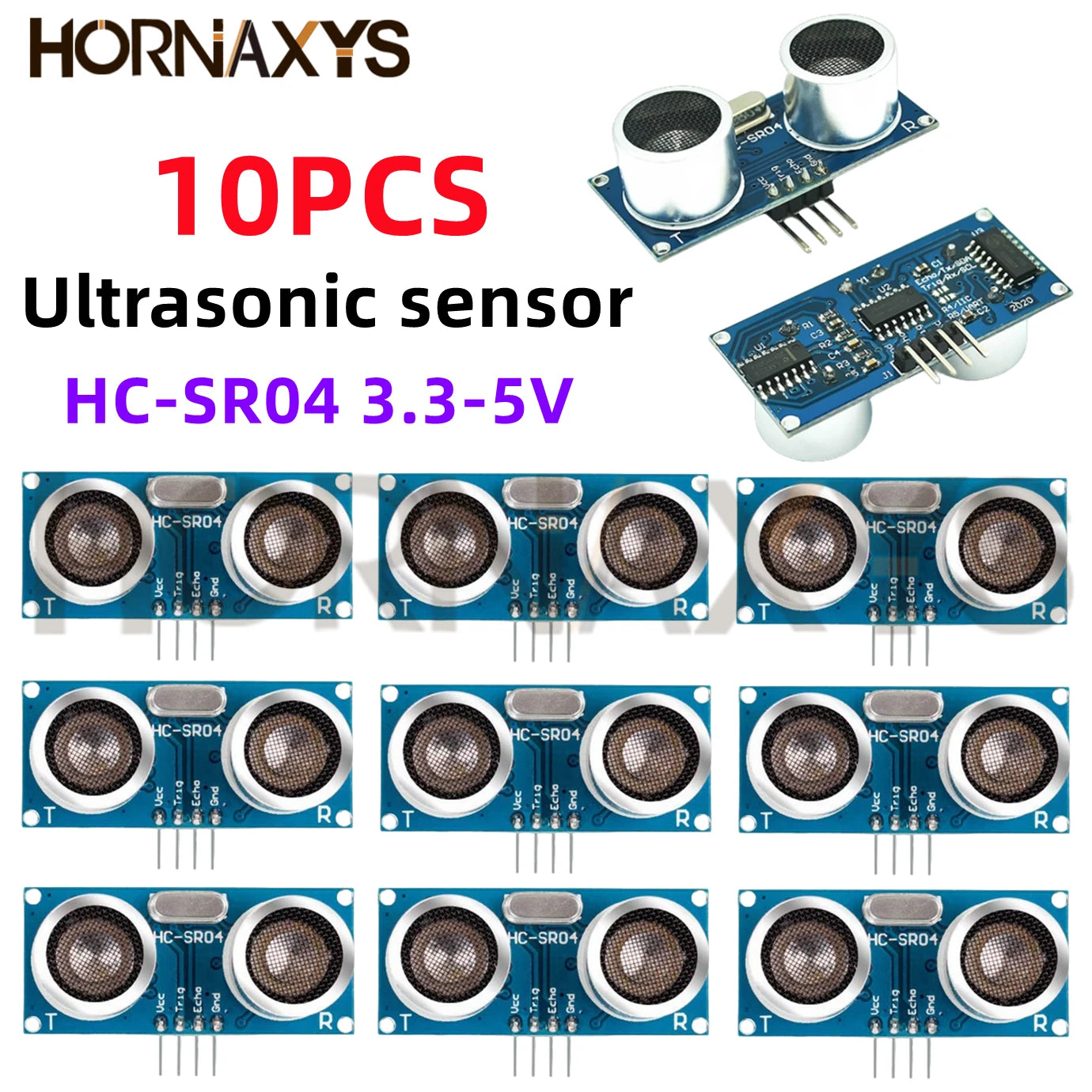 1-10PCS/Ultrasonic sensor HC-SR04 HCSR04 to world Wave Detector Ranging Module  HC SR04 Distance Sensor For Arduino 3.3V-5V