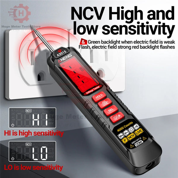 ANENG Digital Car Voltage Tester Pen AC/DC Voltage 600V Smart Non-Contact Auto Ohm Diode Tester Digital Multimeter For Tool