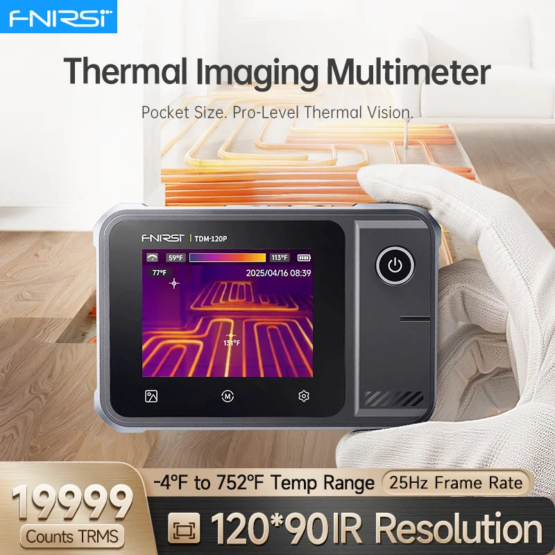 FNIRSI TDM-120/TDM-120P Thermal Imaging Multimeter 2 in 1 IR Camera Tester 120x90 Resolution -20°C~400°C Touchscreen Temperature Alarm