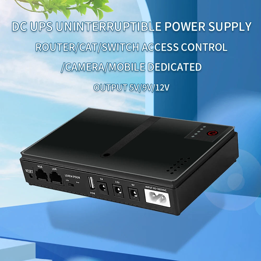 DC1018p UPS For Router Mini UPS Uninterrupted Power Supply DC1018p 10400mAh Lithium Ion Backup Battery