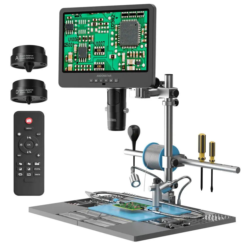 Andonstar AD249SM-Plus HDMI Digital Microscope 2000X  10.1'' IPS Screen for PCB/SMD Soldering Microscope Phone Watch Repairing