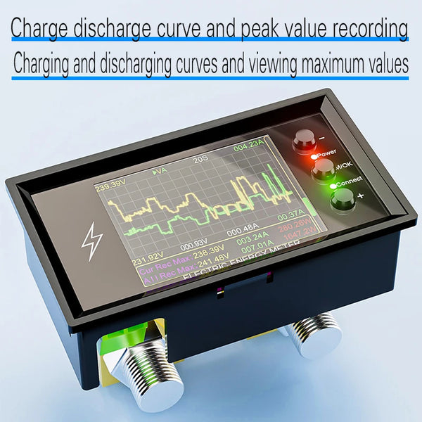 CW20 DC0-420V WiFi Tuya Smart Digital Lithium Battery Capacity Detection Tester DC Display  Voltage Current Power Coulomb Meter