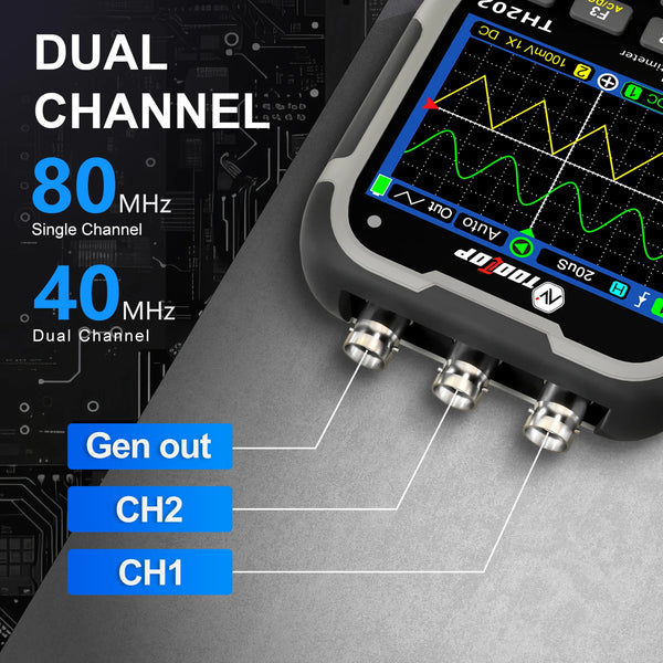 TOOLTOP TH202 4in1 256x192 Thermal Camera 2 Channels 80MHz Oscilloscope Multimeter PCB Thermal Imager Electrical Circuit Repair