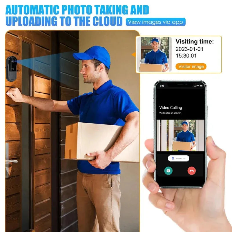 Tuya WiFi doorbell  2-way HD 1080P, microSD/cloud, waterproof, 1000mAh battery, long standby,Wireless Security Camera