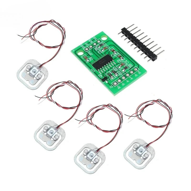 High Precision HX711 Load Cell Module with 4PCS 50kg Weight Sensors - DIY Electronic Scale Kit for Accurate Pressure Measurement